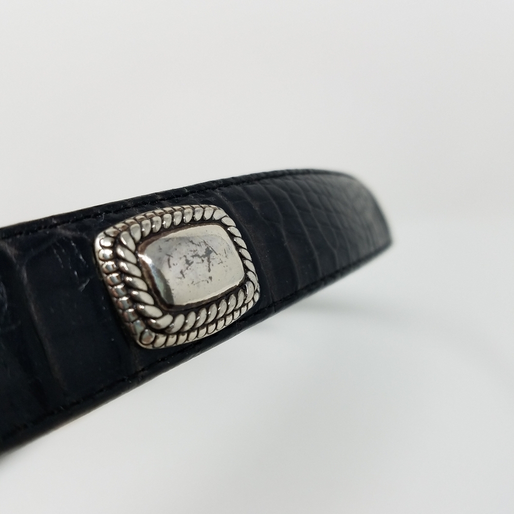 Brighton Black Alligator, Crocodile Embossed Leather Belt, ML, 32 - Picture 8 of 10